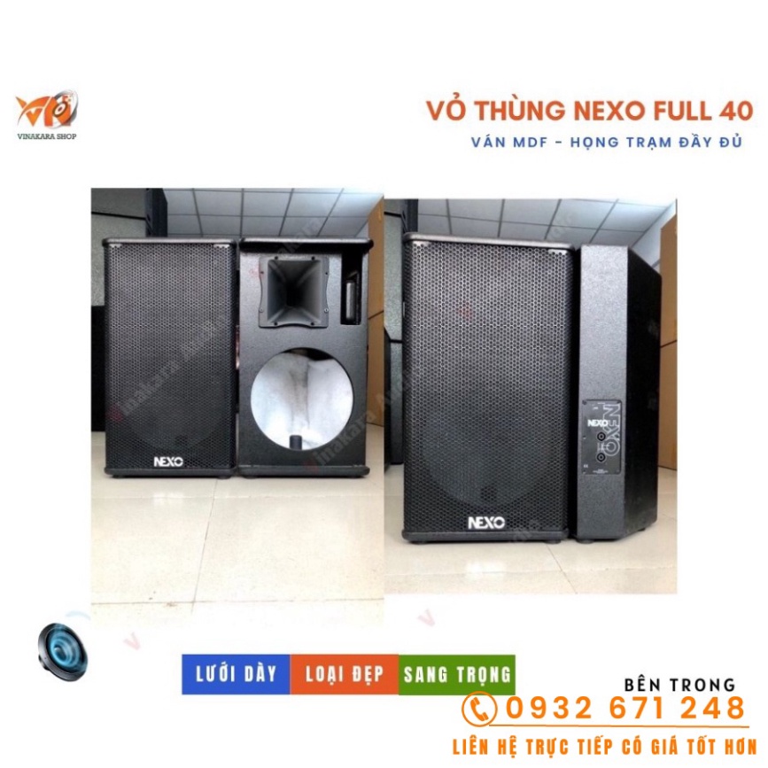 Vỏ thùng loa 4 Tấc, 40cm, kiểu Nexo ván đẹp, 2 cái
