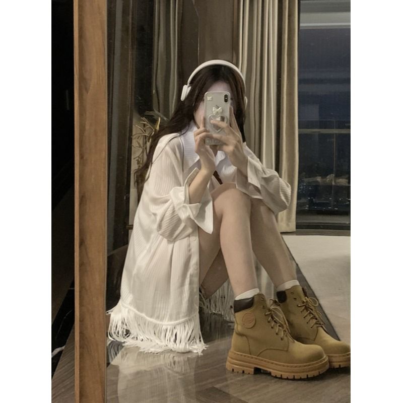 Áo Sơ Mi Chống Nắng Tay Dài Dáng Rộng Bằng Lụa Lạnh Mỏng Phong Cách Thời Trang Mùa Hè Mới 2023