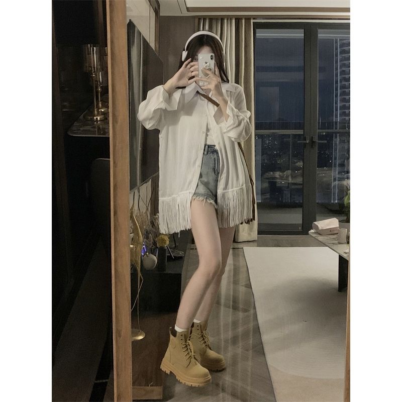 Áo Sơ Mi Chống Nắng Tay Dài Dáng Rộng Bằng Lụa Lạnh Mỏng Phong Cách Thời Trang Mùa Hè Mới 2023