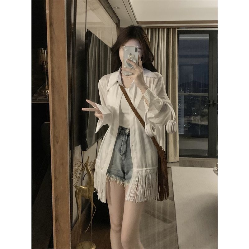 Áo Sơ Mi Chống Nắng Tay Dài Dáng Rộng Bằng Lụa Lạnh Mỏng Phong Cách Thời Trang Mùa Hè Mới 2023