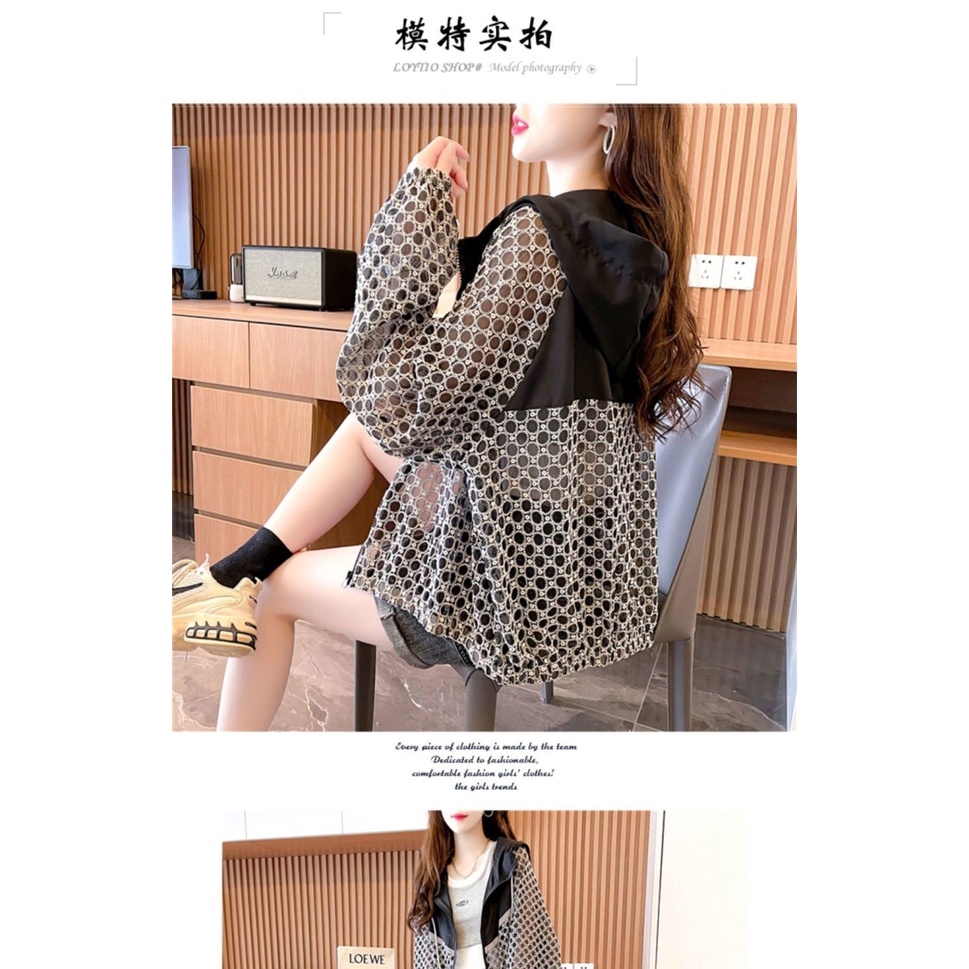 Áo Khoác Thể Thao Chống Tia Cực Tím Thoáng Khí Dáng Rộng Có Mũ Trùm Thời Trang Mùa Hè Hàng Mới Dành Cho Bạn