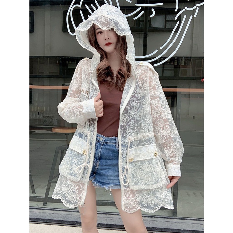 Áo Khoác Cardigan Dây Rút Thêu Họa Tiết Phong Cách Hàn Quốc Thời Trang Mùa Hè Hàng Mới