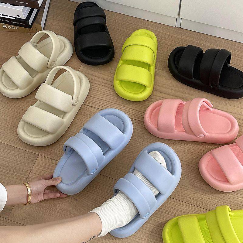 Dép bánh mì đế cao Dép hai dây đeo chống trượt đế dày
