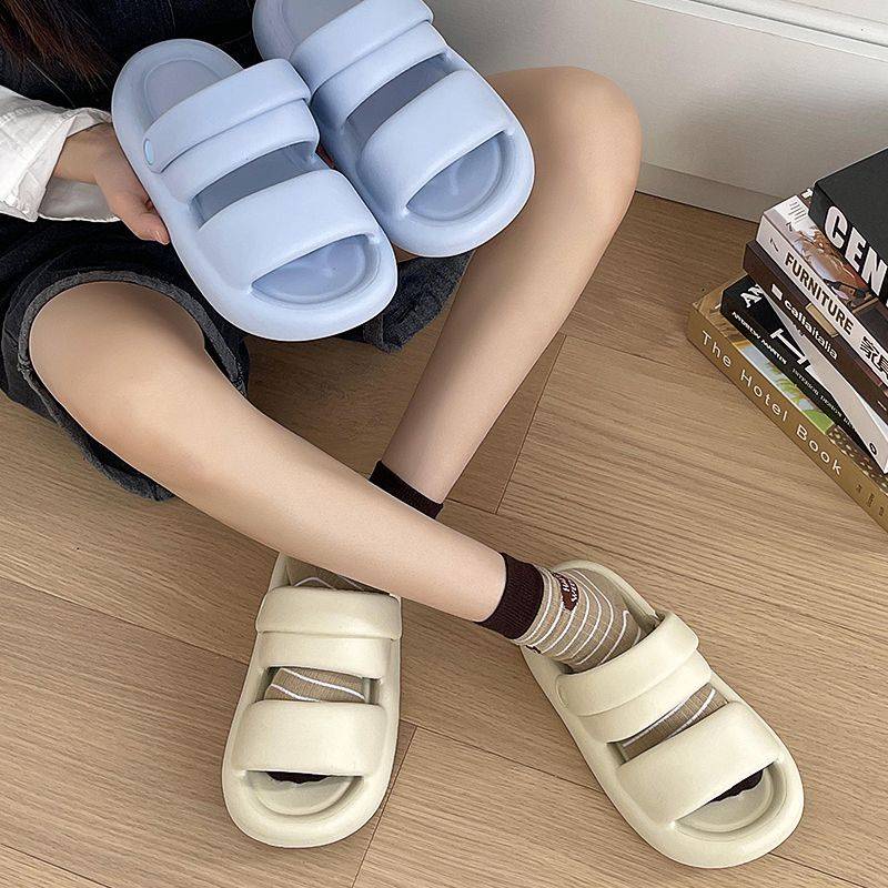 Dép bánh mì đế cao Dép hai dây đeo chống trượt đế dày