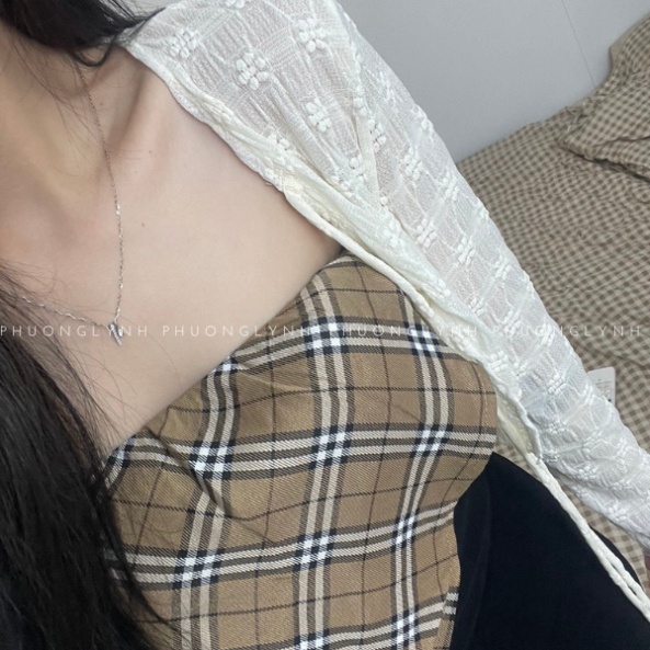 Áo khoác cadigan croptop phối dây cột nơ , áo khoác len mỏng tay dài thêu hoa nổi PLA169-SHOP PHUONG LYNH | BigBuy360 - bigbuy360.vn