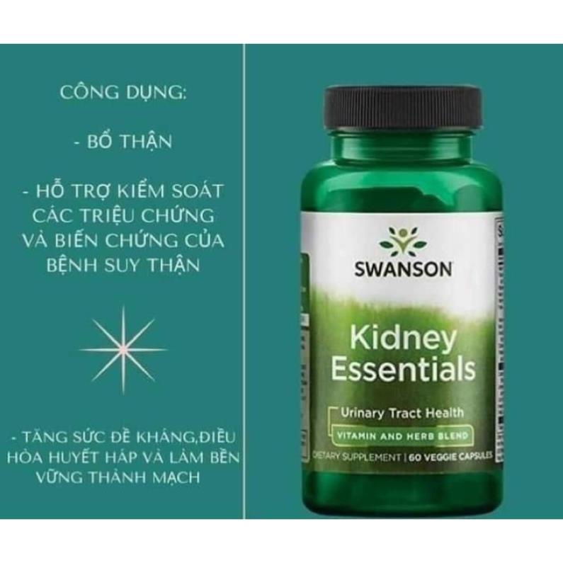 [Hàng Mỹ Bao Check] Viên uống bổ thận 60 viên của Mỹ 𝗦𝗪𝗔𝗡𝗦𝗢𝗡 𝗞𝗜𝗗𝗡𝗘𝗬 𝗘𝗦𝗦𝗘𝗡𝗧𝗜𝗔𝗟𝗦