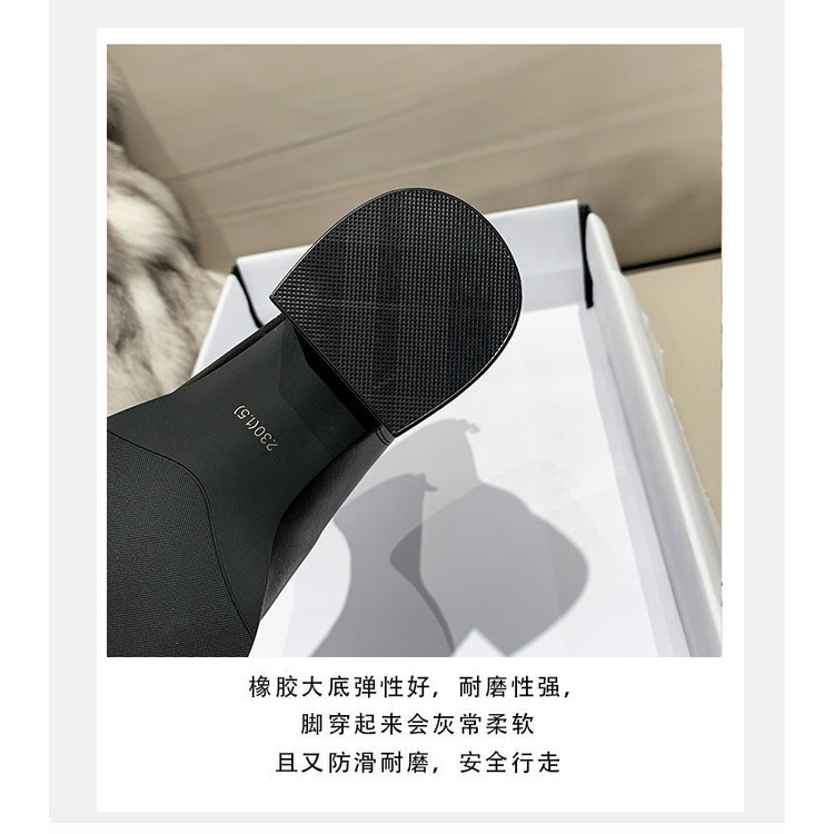 Giày Bốt Da Mũi Vuông Phối Khóa Kim Loại Phong Cách Anh Quốc Thời Trang Mùa Thu 2022 Cho Nữ