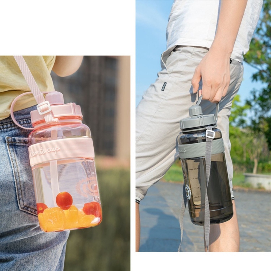 Bình Nước Thể Thao Tập Gym Sport Cup Cao Cấp Có Ống Hút Đàn Hồi Và Vạch Chia ML