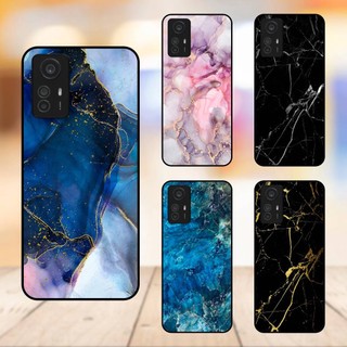 Ốp lưng điện thoại Redmi Note 12S viền đen vân đá Marble