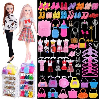 Bộ đồ chơi búp bê barbie mặc đầm thời trang