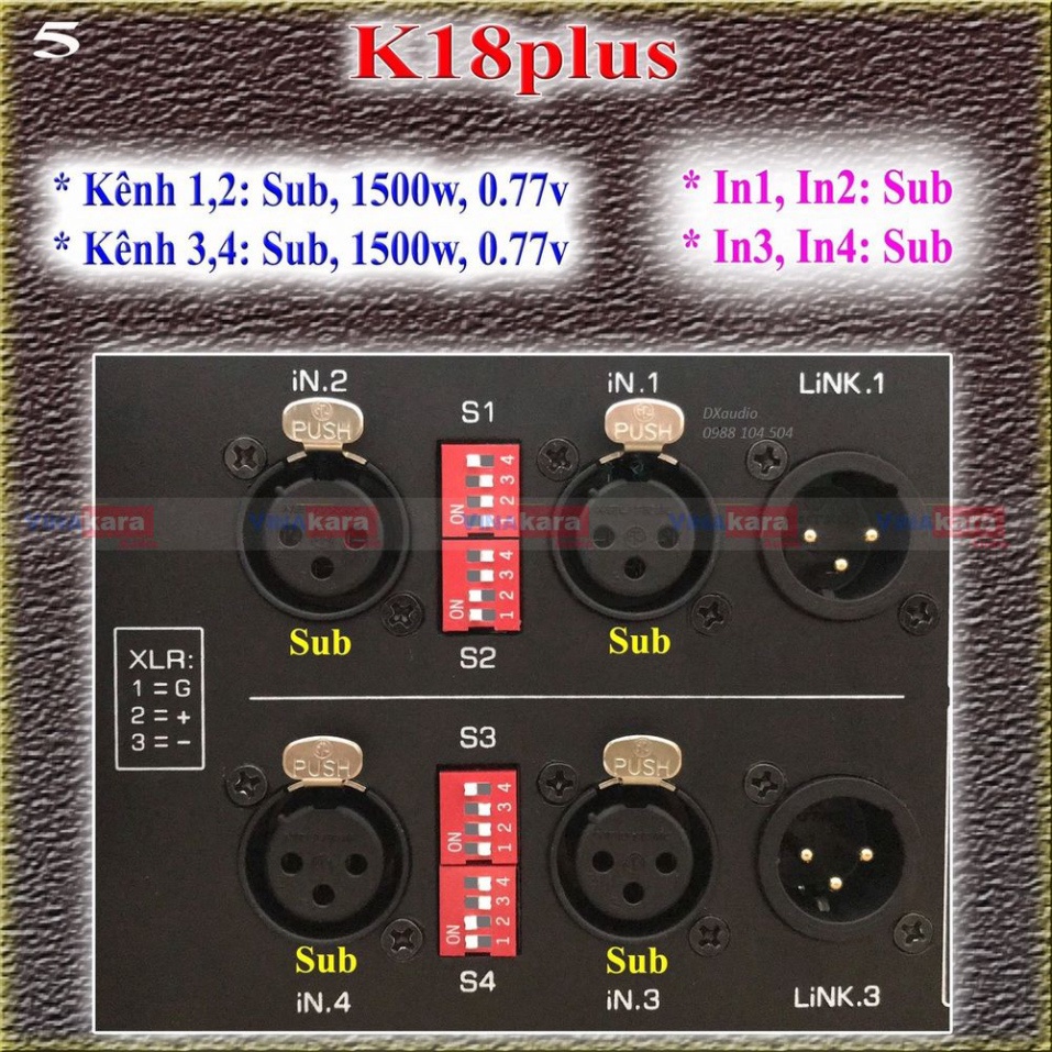 CỤC ĐẨY 4 KÊNH KORAH K18 PLUS, BẢO HÀNH 24 THÁNG, HÀNG CHÍNH HÃNG