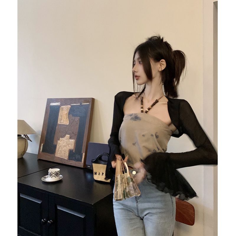 Hàng Mới Về Mới Áo Hai Dây Dáng Ngắn Phong Cách Trung Hoa Thời Trang Mùa Hè 2023 Cho Nữ