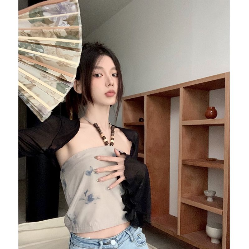 Hàng Mới Về Mới Áo Hai Dây Dáng Ngắn Phong Cách Trung Hoa Thời Trang Mùa Hè 2023 Cho Nữ