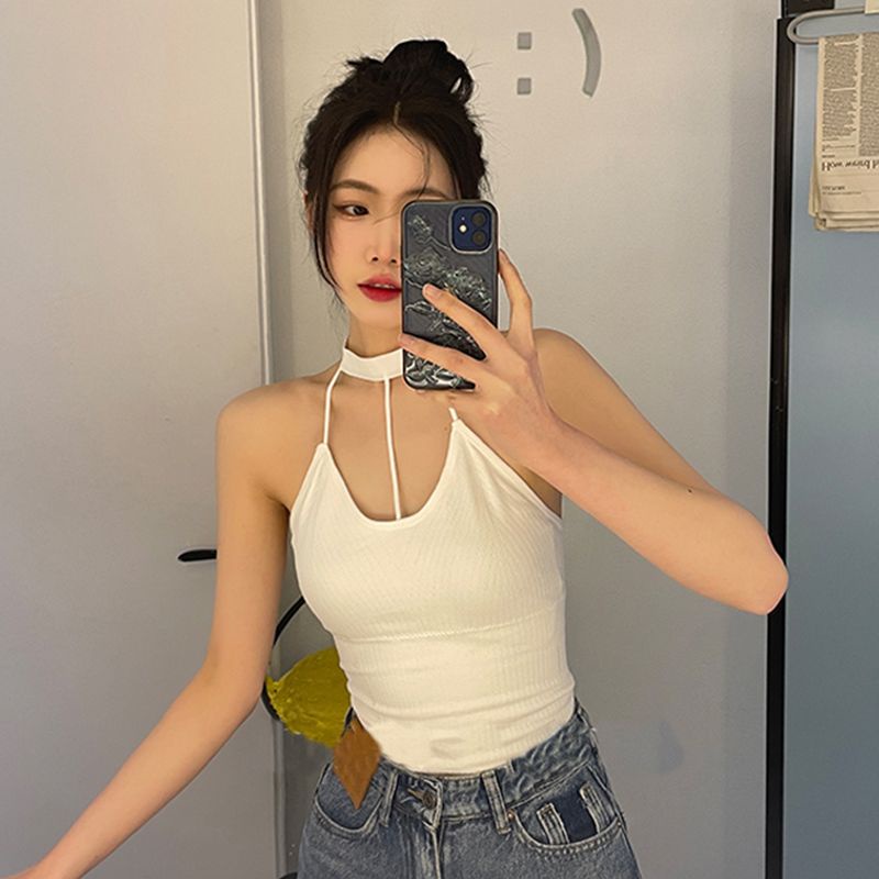 Hàng Mới Về Mới Áo Hai Dây Cổ Yếm Thiết Kế Ngọt Ngào Quyến Rũ Cho Nữ