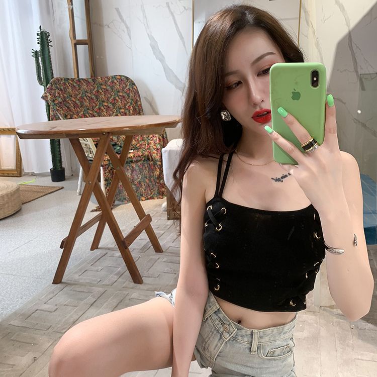 Hàng Mới Về Mới Áo Hai Dây Dệt Kim Dáng Ôm Hở Lưng Quyến Rũ Thời Trang Cho Nữ