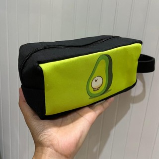 Bóp Viết Vải Canvas hình trái Bơ Mini , túi đựng bút viết, mỹ phẩm.