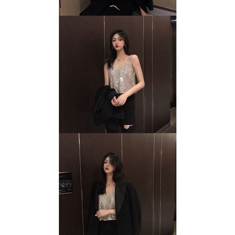 Hàng Mới Về Mới Áo Hai Dây Dáng Ngắn Thời Trang Mùa Hè Cho Nữ