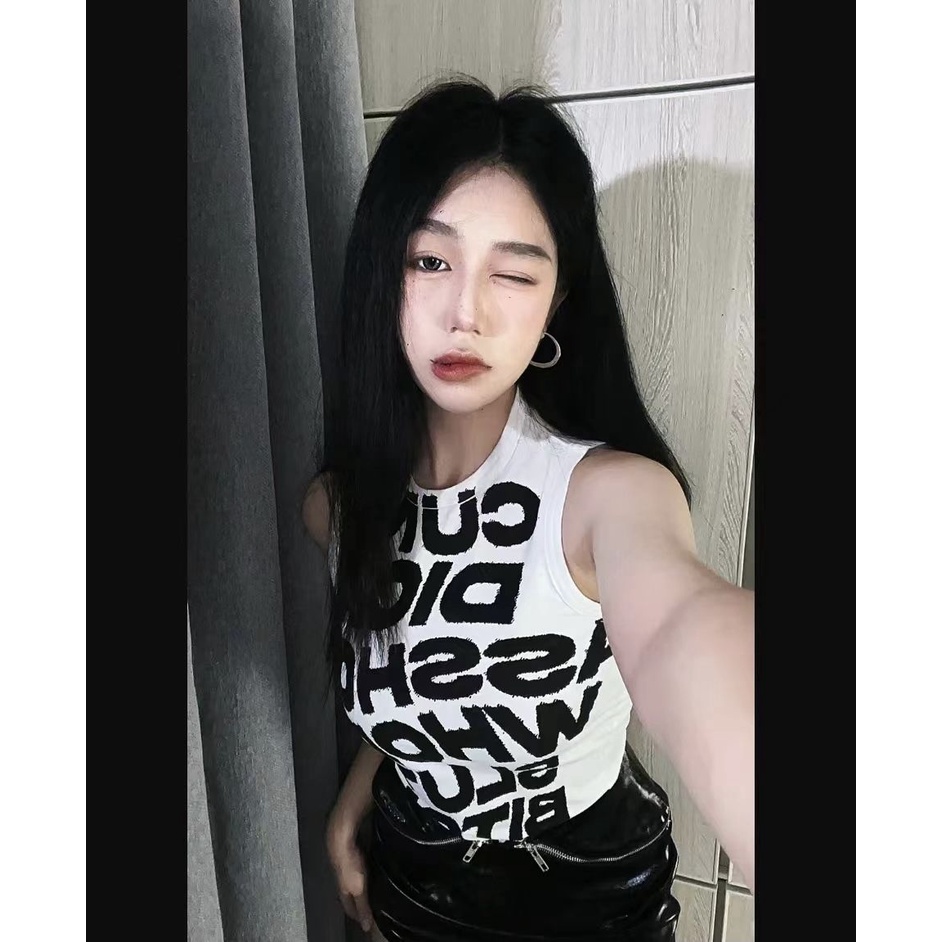 Hàng Mới Về Mới Áo Thun Không Tay In Họa Tiết Phong Cách Quyến Rũ Thanh Lịch Dành Cho Nữ