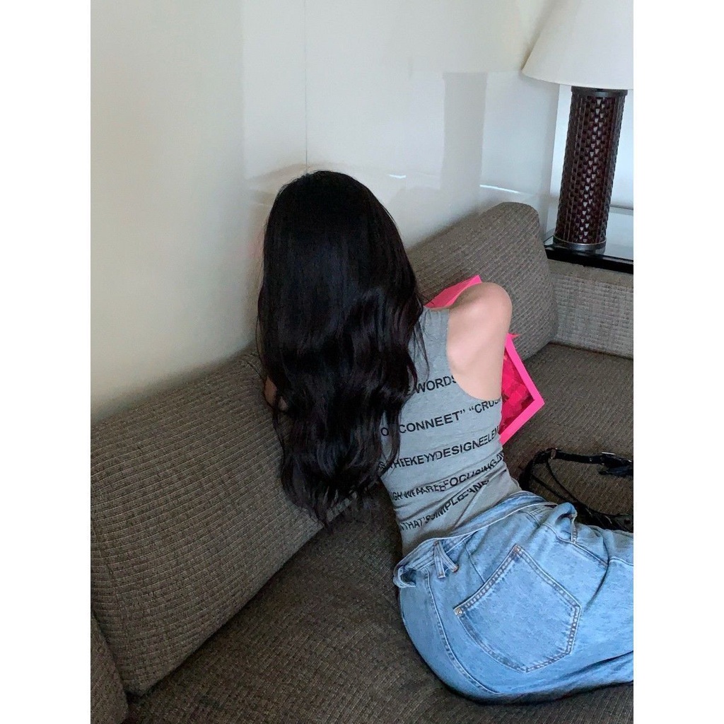 Hàng Mới Về Mới Áo Thun Không Tay Màu Trắng In Họa Tiết Phong Cách Mùa Hè Chất Lượng Cao Cho Nữ