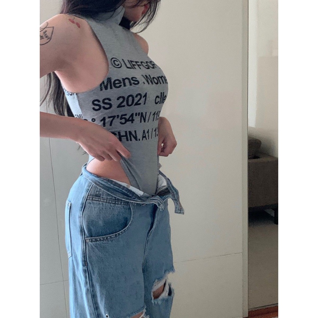 Hàng Mới Về Mới Áo Thun Không Tay Màu Trắng In Họa Tiết Phong Cách Mùa Hè Chất Lượng Cao Cho Nữ