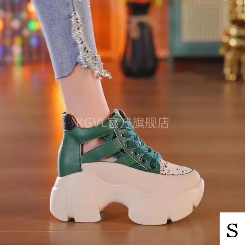 Giày Sandal Da Thật Đế Dày Đục Lỗ Thoáng Khí Thời Trang Mùa Hè 2023 Cho Nữ