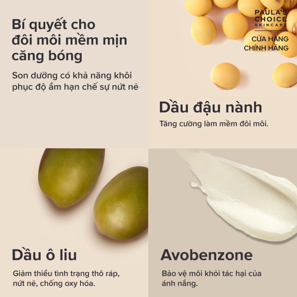 Dưỡng môi mềm mịn chống nắng Paula's Choice LipScreen Broad Spectrum SPF 50 4.4g 2560