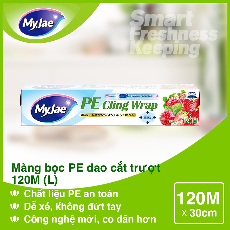 [Voucher giảm 12% - đơn từ 0Đ] Màng bọc thực phẩm có dao cắt 120M PE MyJae