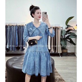 Váy đầm baby doll chất jean mát
