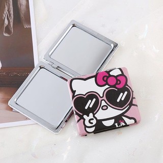 Gương Trang Điểm Mini Gấp Gọn Hình Vuông Họa Tiết Hello Kitty Siêu Đáng Yêu