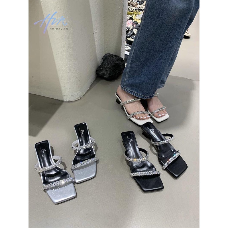 Dép Cao Gót Đính Đá Thời Trang Mùa Hè 2023 Dành Cho Nữ