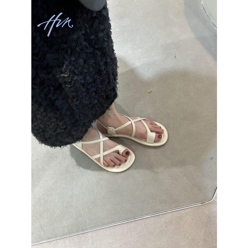 Giày Sandal Đế Bằng Quai Chéo Phong Cách Roman Thời Trang Mùa Hè Dành Cho Nữ