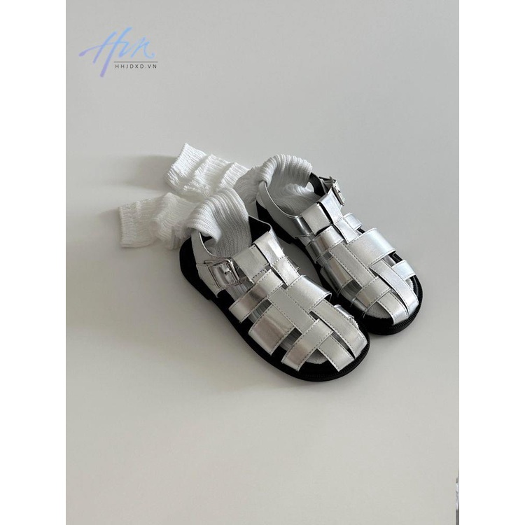 Giày Sandal Đế Bằng Mềm Mại Thiết Kế Đục Lỗ Thời Trang Mùa Hè Phong Cách Hàn Quốc Cho Nữ