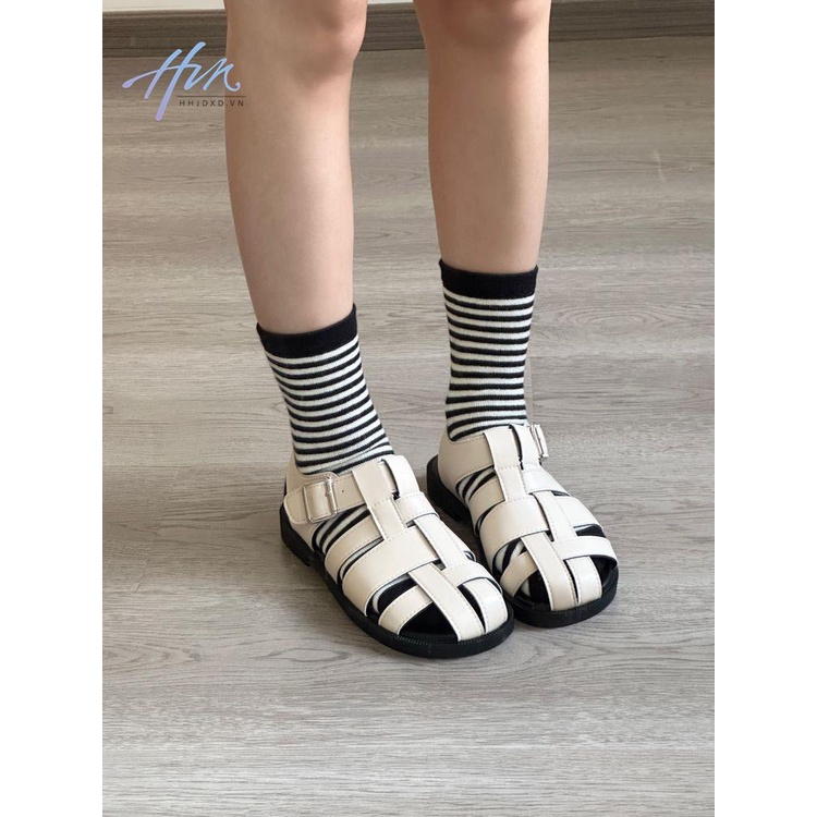 Giày Sandal Đế Bằng Mềm Mại Thiết Kế Đục Lỗ Thời Trang Mùa Hè Phong Cách Hàn Quốc Cho Nữ