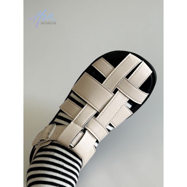 Giày Sandal Đế Bằng Mềm Mại Thiết Kế Đục Lỗ Thời Trang Mùa Hè Phong Cách Hàn Quốc Cho Nữ