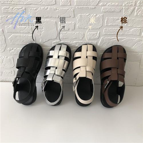 Giày Sandal Đế Bằng Mềm Mại Thiết Kế Đục Lỗ Thời Trang Mùa Hè Phong Cách Hàn Quốc Cho Nữ