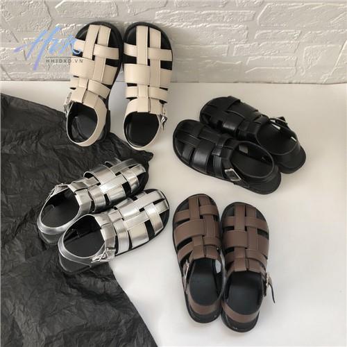 Giày Sandal Đế Bằng Mềm Mại Thiết Kế Đục Lỗ Thời Trang Mùa Hè Phong Cách Hàn Quốc Cho Nữ