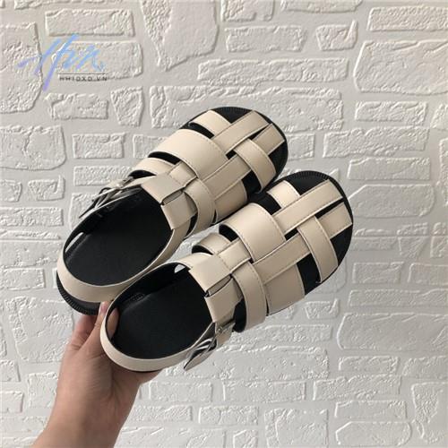 Giày Sandal Đế Bằng Mềm Mại Thiết Kế Đục Lỗ Thời Trang Mùa Hè Phong Cách Hàn Quốc Cho Nữ