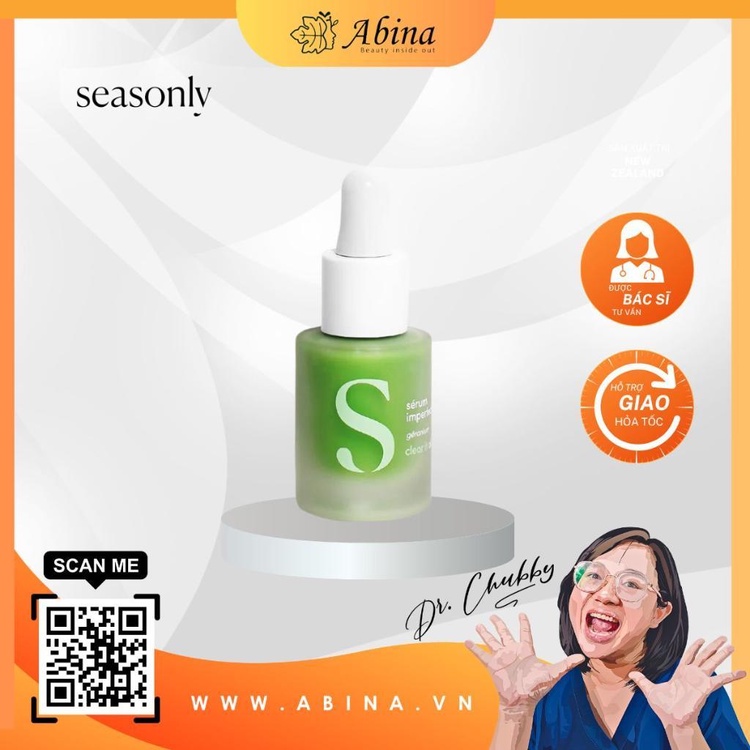 Serum Bakuchiol ngừa lão hóa, sạm nám, thu nhỏ lỗ chân lông, giảm dầu mụn Seasonly Blemish Control Serum 15mL Dr Chubby