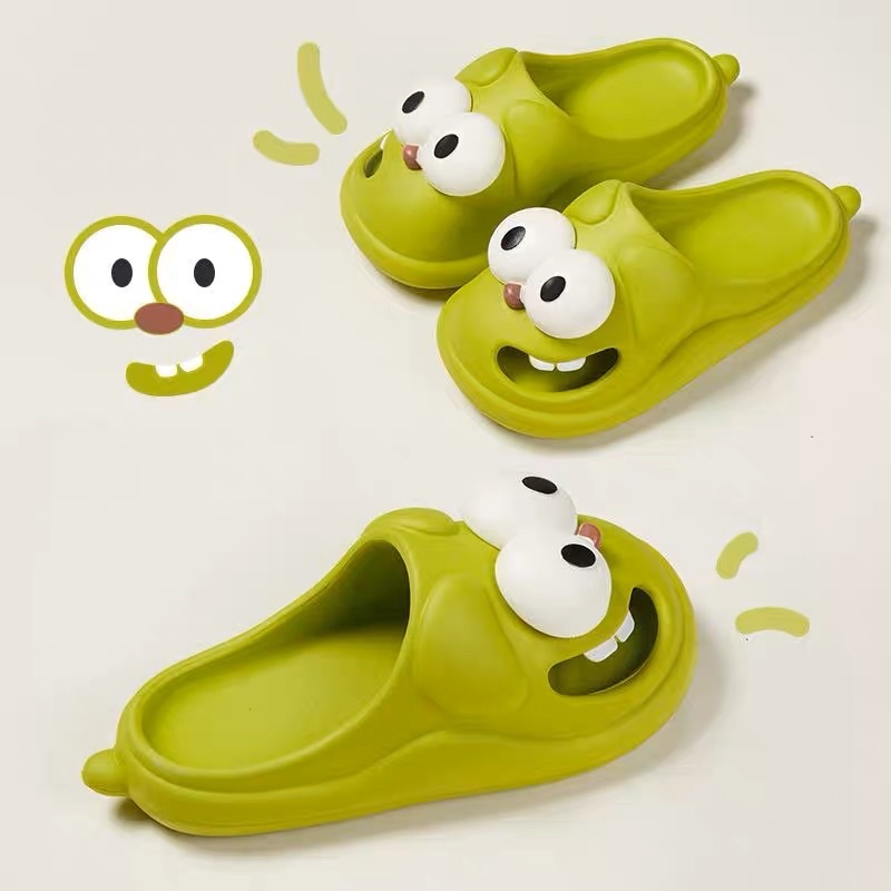 Dép nam nữ cún mắt to tháo rời mắt phiên bản sục cute dễ thương