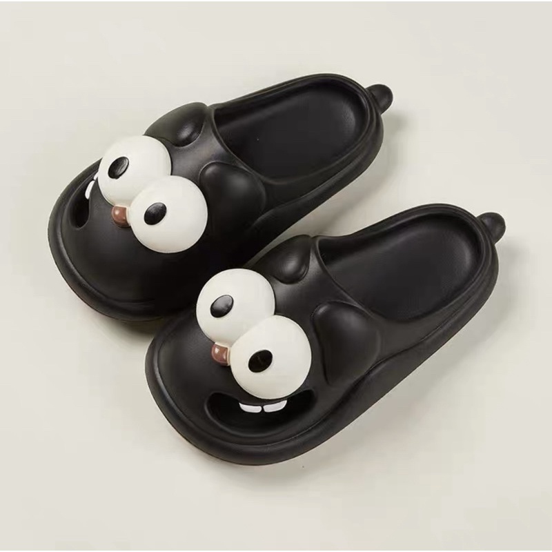 Dép nam nữ cún mắt to tháo rời mắt phiên bản sục cute dễ thương