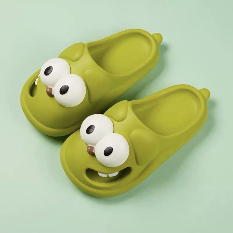 Dép nam nữ cún mắt to tháo rời mắt phiên bản sục cute dễ thương