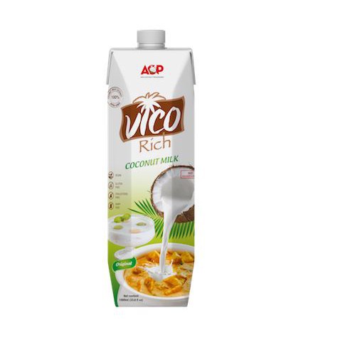 [Thùng 12 hộp] Nước Cốt Dừa VICO RICH 1L (NGUYÊN CHẤT hoặc BÉO NGẬY)
