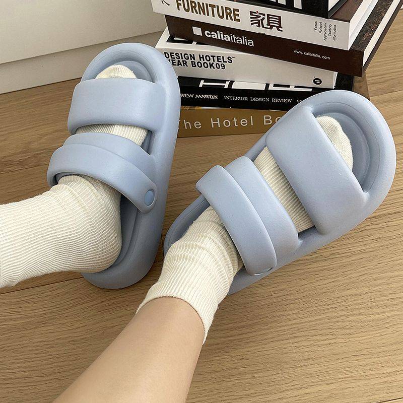 Dép bánh mì đế cao Dép hai dây đeo chống trượt đế dày