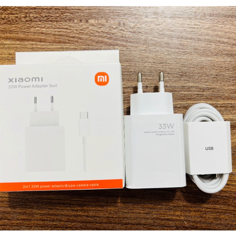Bộ Sạc Nhanh 33W Type C Cho Xiaomi Mi 9 10 10T 11 pro note 10 lite Poco F2 X3 redmi note 8 9 9s 10 pro