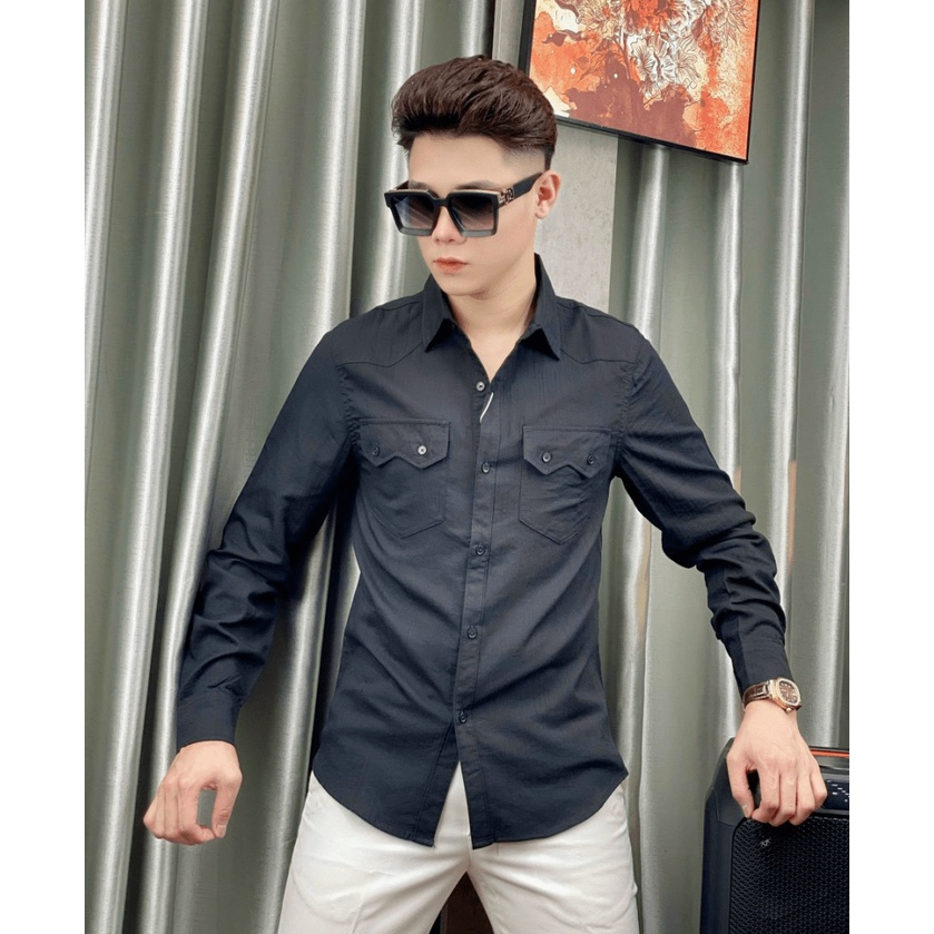 ÁO SƠ MI ĐŨI NAM PHỐI TÚI TRƯỚC LỊCH LÃM ĐẲNG CẤP HKBFG