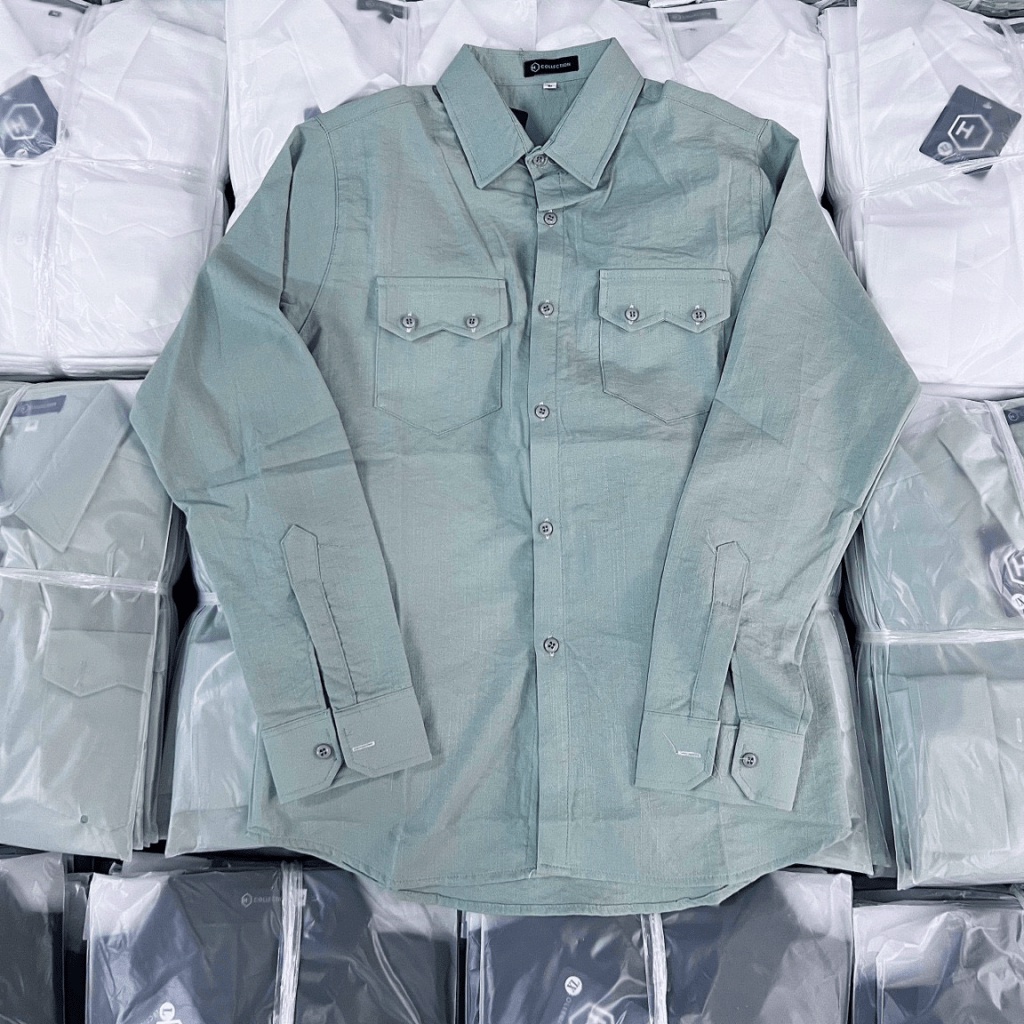 ÁO SƠ MI ĐŨI NAM PHỐI TÚI TRƯỚC LỊCH LÃM ĐẲNG CẤP HKBFG