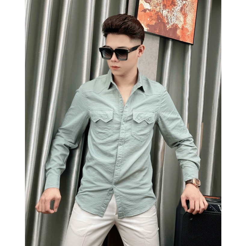 ÁO SƠ MI ĐŨI NAM PHỐI TÚI TRƯỚC LỊCH LÃM ĐẲNG CẤP HKBFG