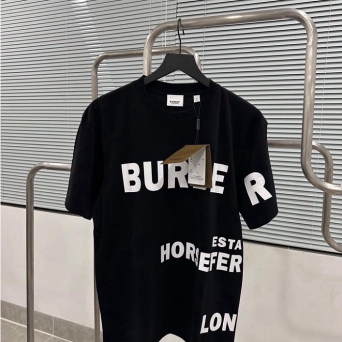Qsw Áo Burberry Horseferry in chữ thời thượng áo co dãn BBR giới tính chất cotton kéo dãn 4 chiêu điện thoại sịn 2023 ws