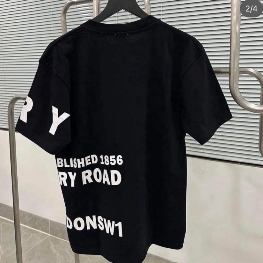 Qsw Áo Burberry Horseferry in chữ thời thượng áo co dãn BBR giới tính chất cotton kéo dãn 4 chiêu điện thoại sịn 2023 ws