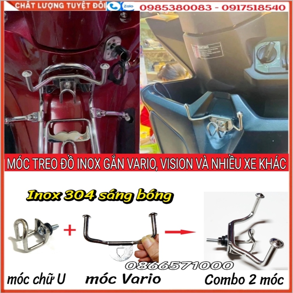 Ốp Pô Độ Gắn Vario/Click Thái 2015-2017/Vision 2014-2020/AirBlade 2013-2019/Sh Việt 2012-2016; Móc Treo Đồ Vario/Vision